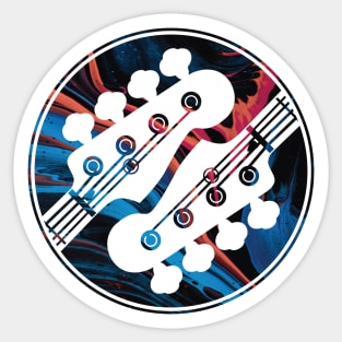 Bass Guitar Headstock Circle Texture Light Theme Sticker